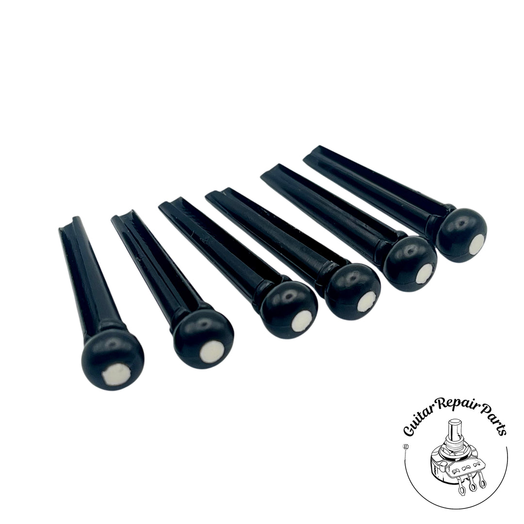 Takamine Pro Series Acoustic Guitar Bridge Pins (6 pcs) - Black w. White Dot