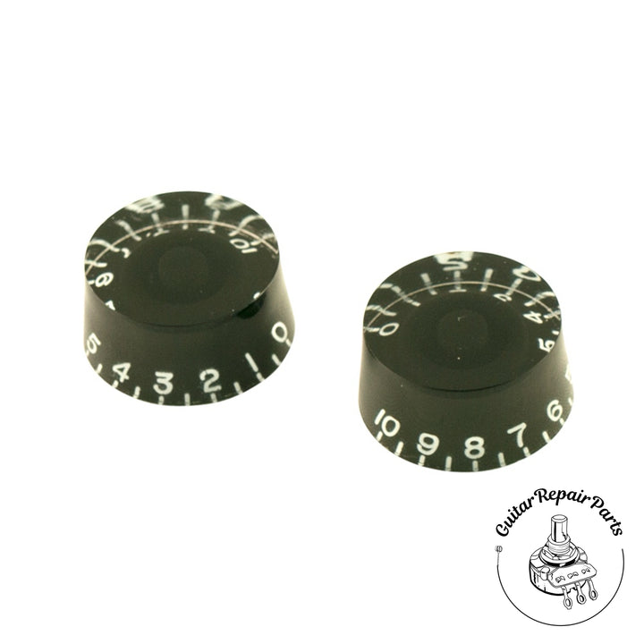 Left-Handed Plastic Speed Knobs, Fits Fine-Splined Split-Shafts (2 pcs) - Black