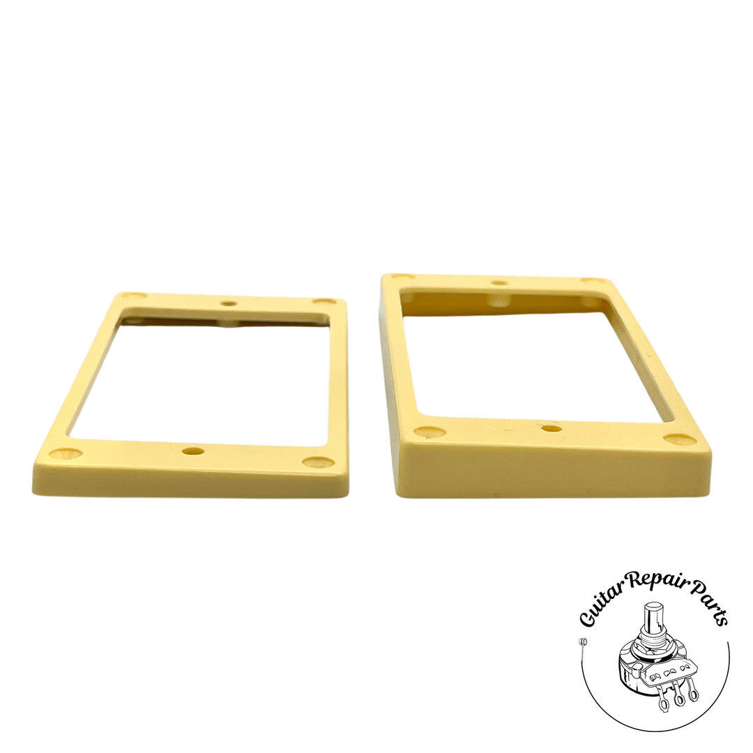 Plastic Humbucking Pickup Rings, Oversized Import Mount, Arched Bottom - Cream