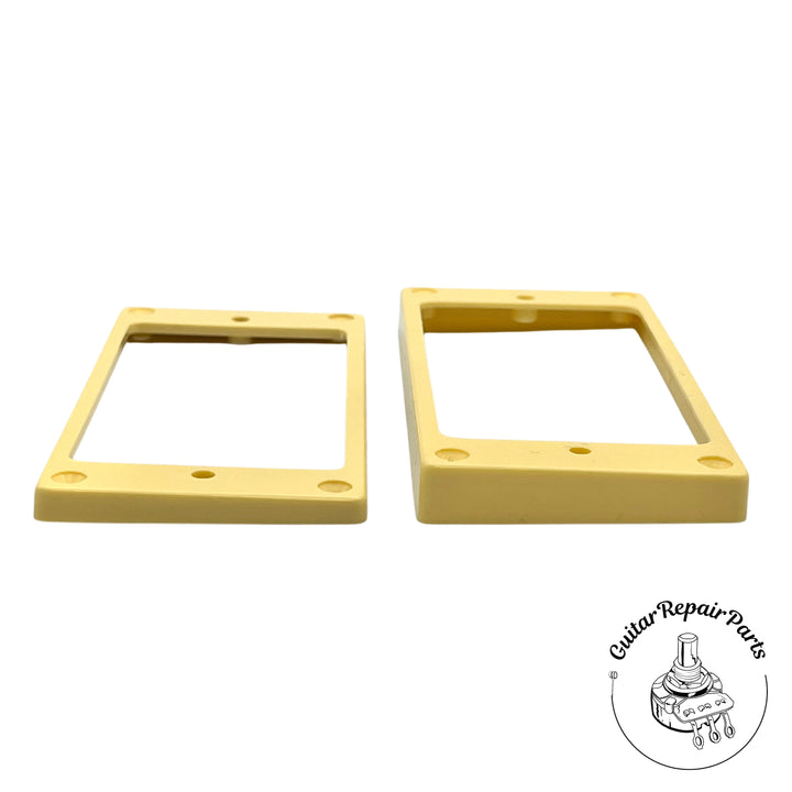 Plastic Humbucking Pickup Rings, Oversized Import Mount, Arched Bottom - Cream