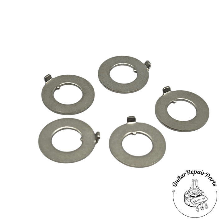 Carling Flat Washers, Keyed, For Mini Toggle Switches (5 pcs.) - Nickel