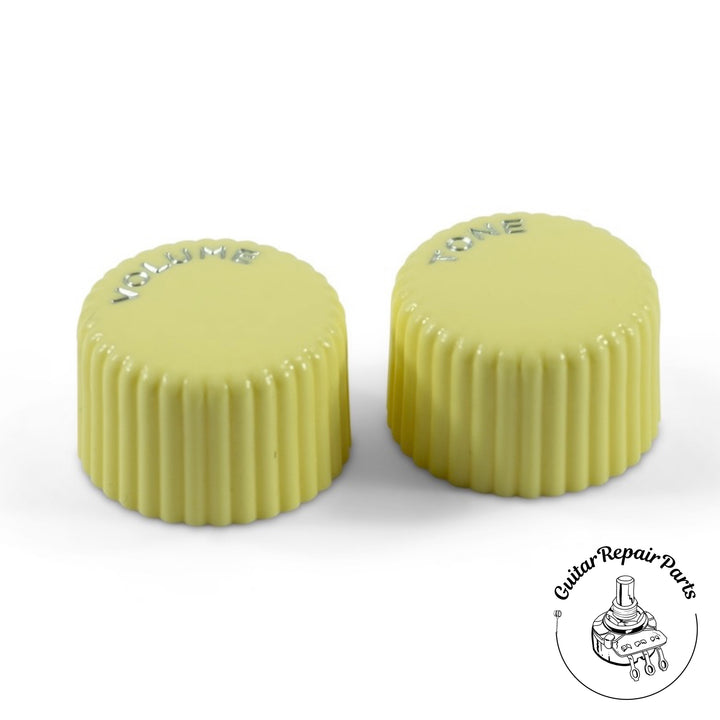 Plastic Vintage Style Cupcake Volume / Tone Knob Set (2 pc) - Cream
