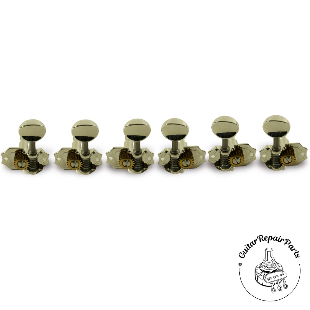 Kluson KP-3V-NMO Prestige Vertical Mount 3x3 Open Gear, 18:1 - Nickel