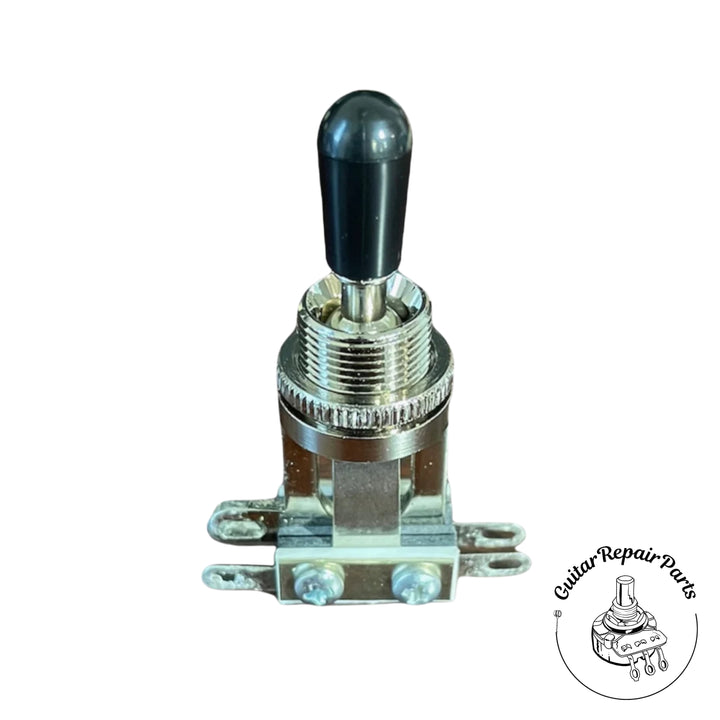 Switchcraft 3 Position Pickup Selector Toggle Switch, Straight / Short - Nickel