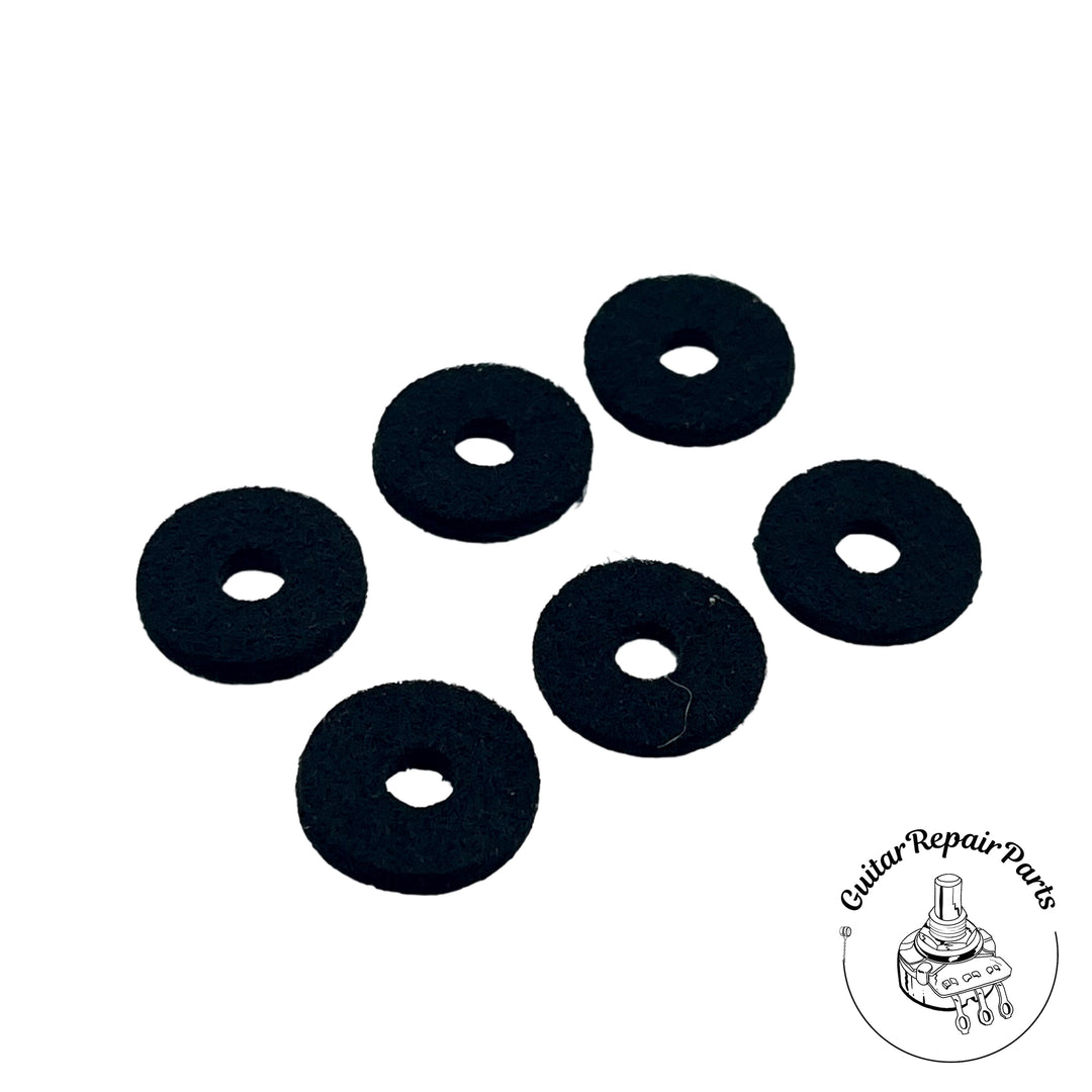 Strap Button Bushing, Felt Cushion Washers (6 pcs) - Black