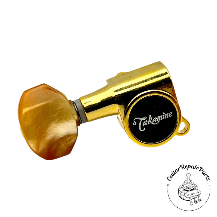 Takamine TPK0542 12-String Guitar Tuning Keys (12 pcs) - Gold w. Orange Button