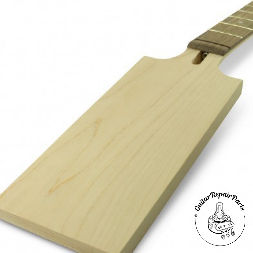 Stratocaster Neck, Paddle Headstock, Unfinished, 22 Frets - Maple / Rosewood