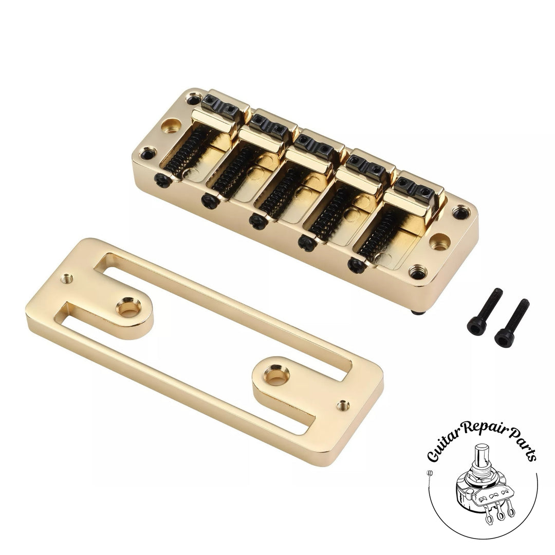 Warwick 2-Piece 3D Bridge & Tailpiece, 5-String, SP W 30126 5G - Gold