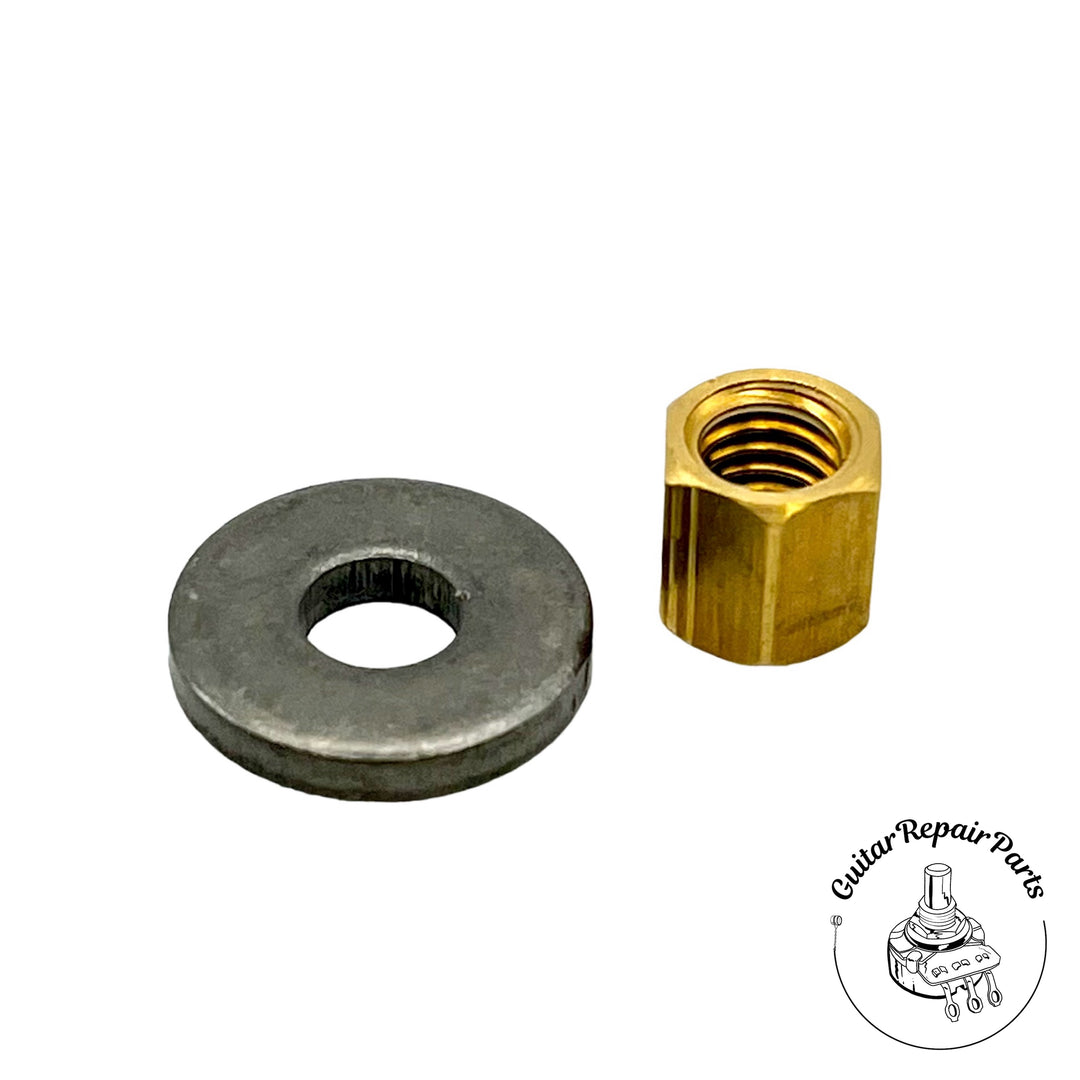 Taylor 83100 Truss Rod Nut and Washer 1/4" Hex 10-32 Thread - Brass