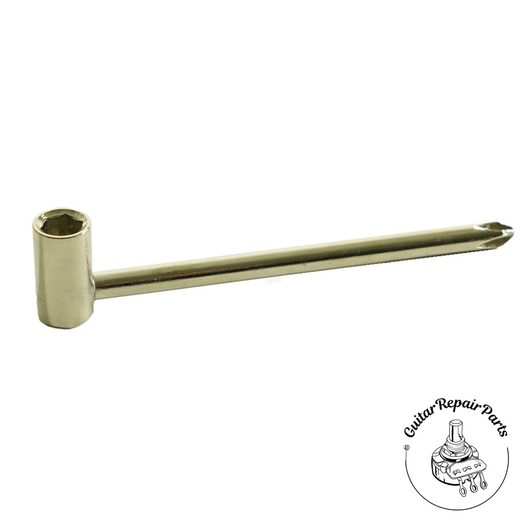 Truss Rod Wrench, Short 1/4" Right-Angle Nut Driver W. Phillips Screwdriver