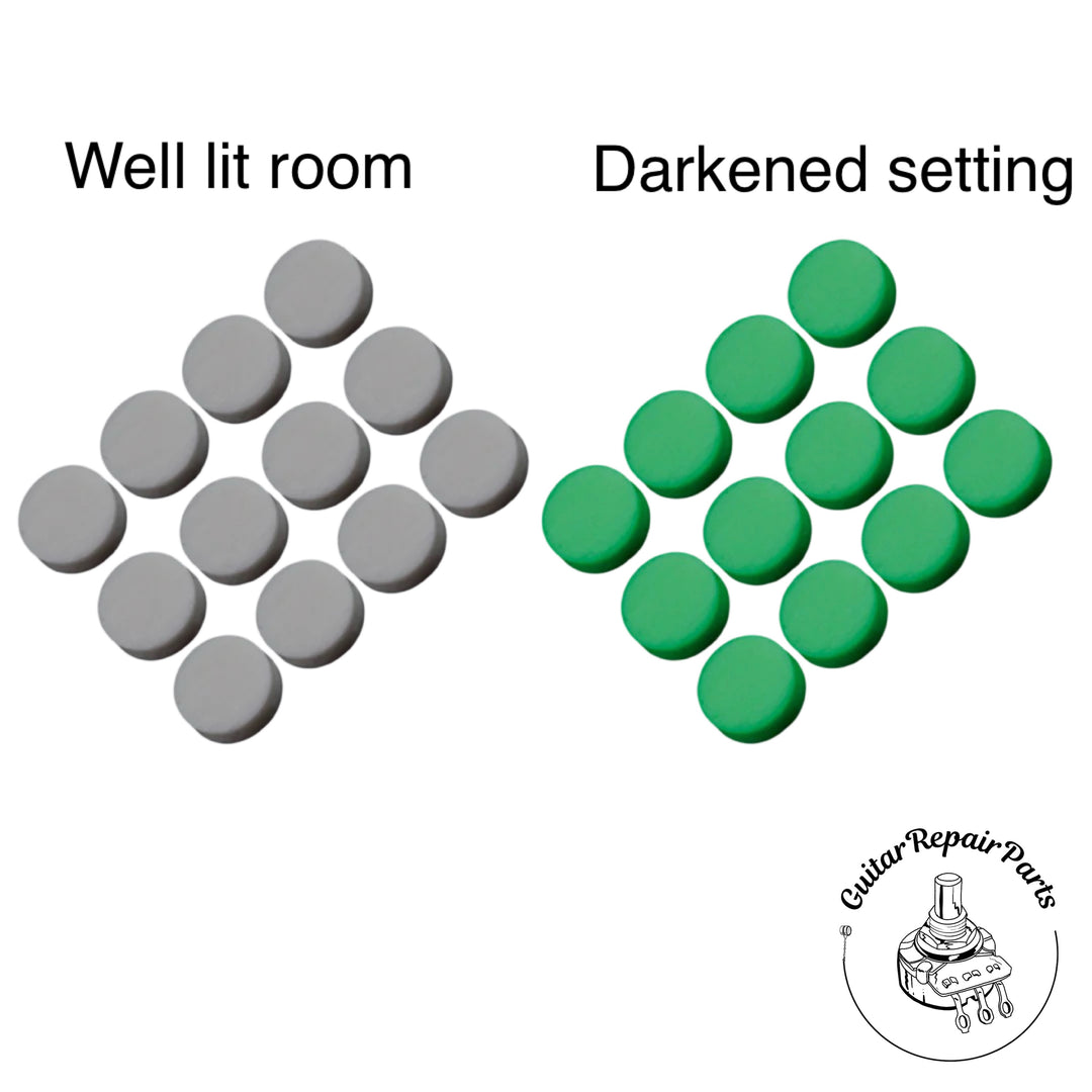 Luminescent Fretboard Position Dot Inlay 6.35mm or 1/4" (12 pcs) Green