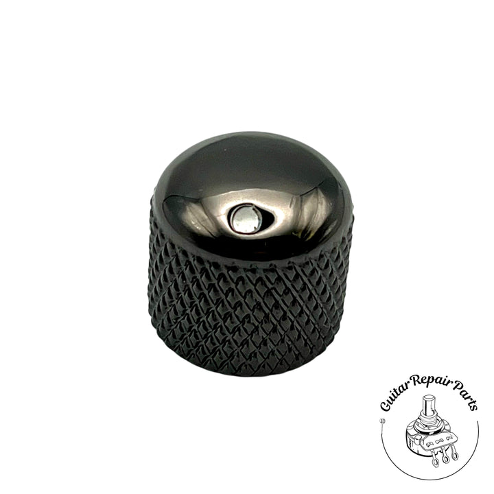 Ibanez 4KBDSSWCK Small Metal Barrel Knob, Dome w. Indicator (1 pc) - Cosmo Black