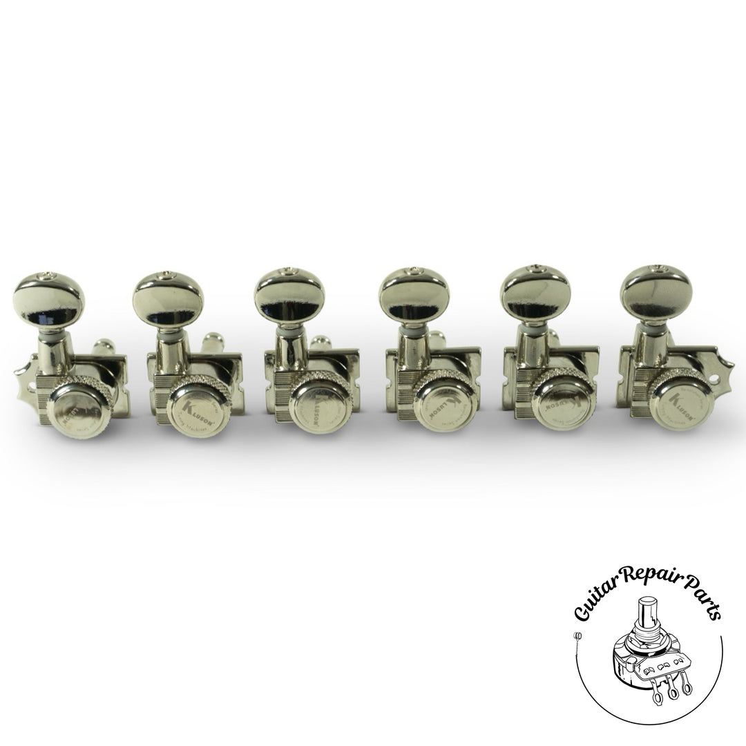 Kluson KRHLNC-6BX-N Revolution Locking Tuning Machines, H-Mount 6-In-Line Nickel