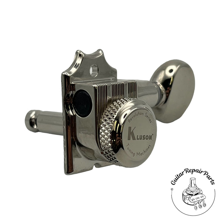 Kluson KRHLNC-6BX-N Revolution Locking Tuning Machines, H-Mount 6-In-Line Nickel