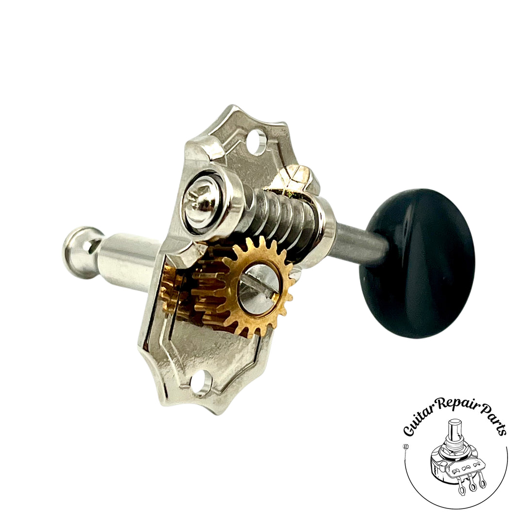 Kluson KP-3V-NB Prestige Vertical Mount 3x3 Open Gear, 18:1 - Nickel / Black