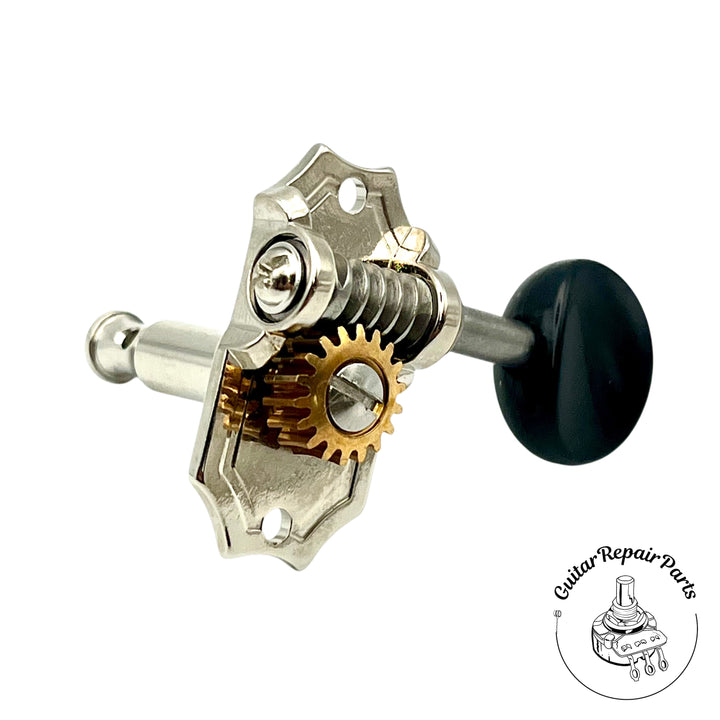 Kluson KP-3V-NB Prestige Vertical Mount 3x3 Open Gear, 18:1 - Nickel / Black
