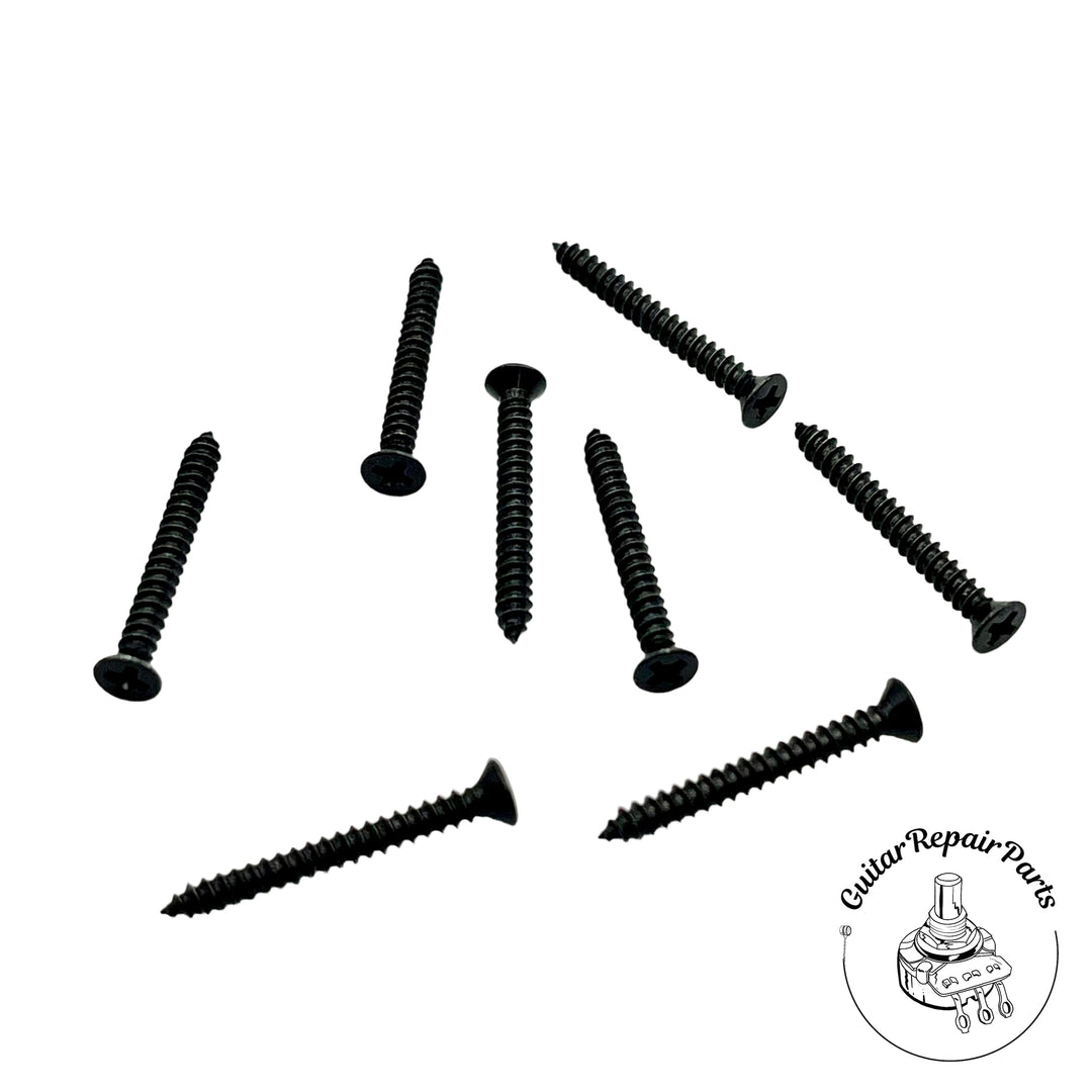 Humbucker Pickup Mounting Ring Screws, Long, #2 x 3/4" Countersunk (8 pcs) - Black