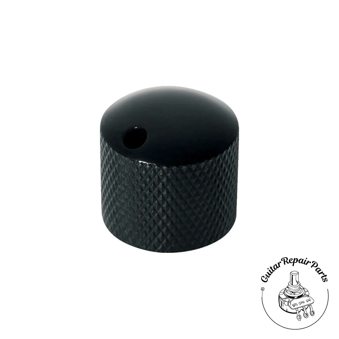 Warwick Dome Knob w. Dot Position Indicator, 6mm Shafts, Die-cast - Black