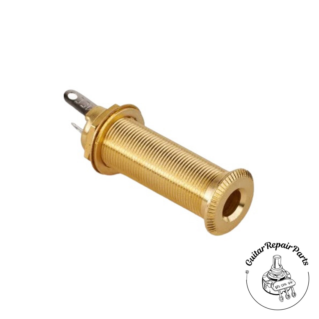 MEC Closed Stereo Barrel Jack Socket, for Mounting in Instrument Sides - Gold