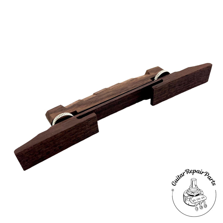 Compensated Archtop Guitar Bridge - Rosewood / Chrome