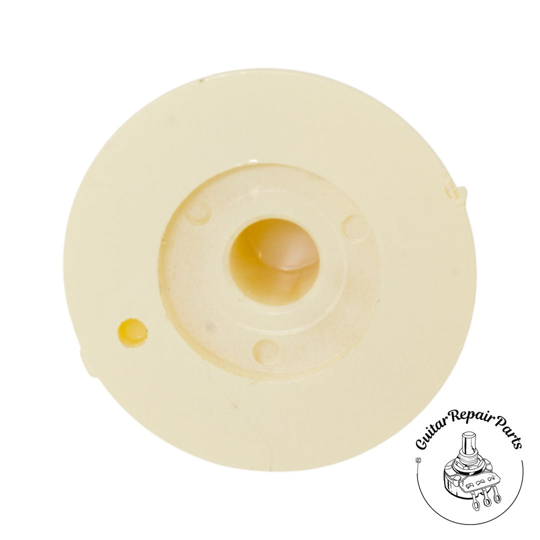 Plastic "Witch Hat" Knob, Skirted, set screw, Thin Numbers - Cream/Silver