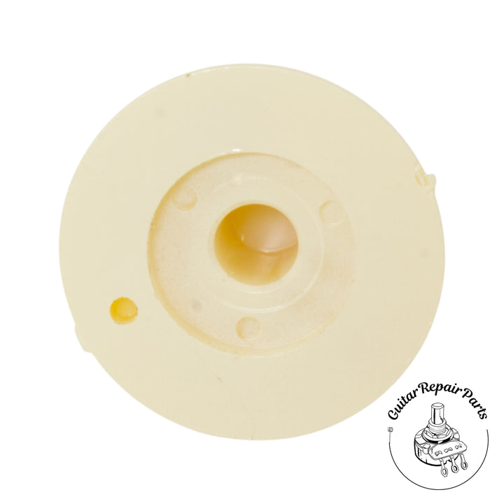 Plastic "Witch Hat" Knob, Skirted, set screw, Thin Numbers - Cream/Silver