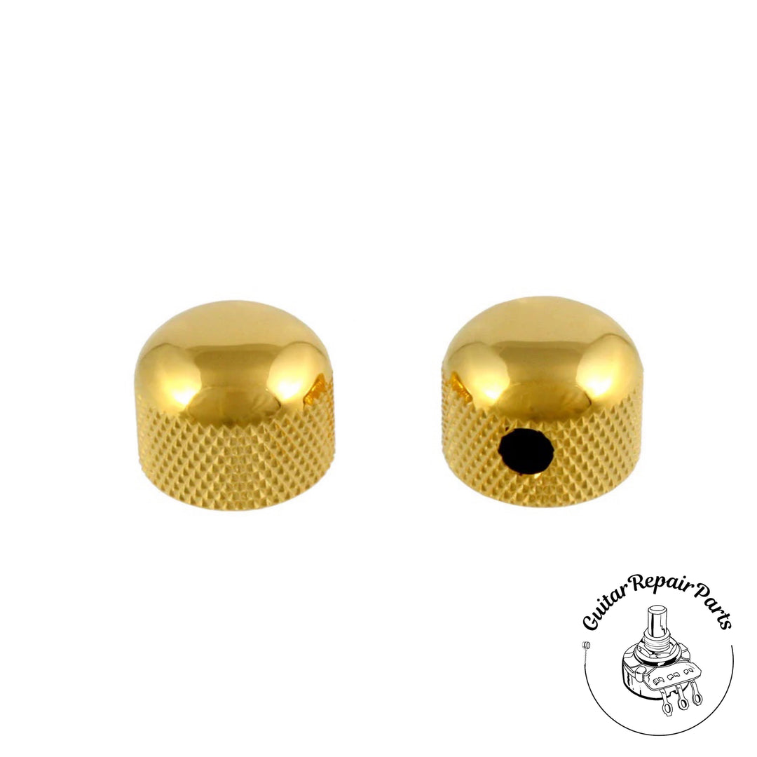 Mini Dome Top Metal Knobs, w. Set Screw (2 pcs) - Gold