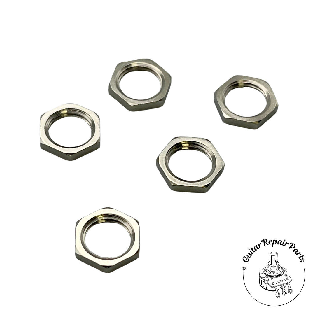 Carling 1/4-40 Hex Nuts For Mini Toggle Switches (5 pcs.) - Nickel