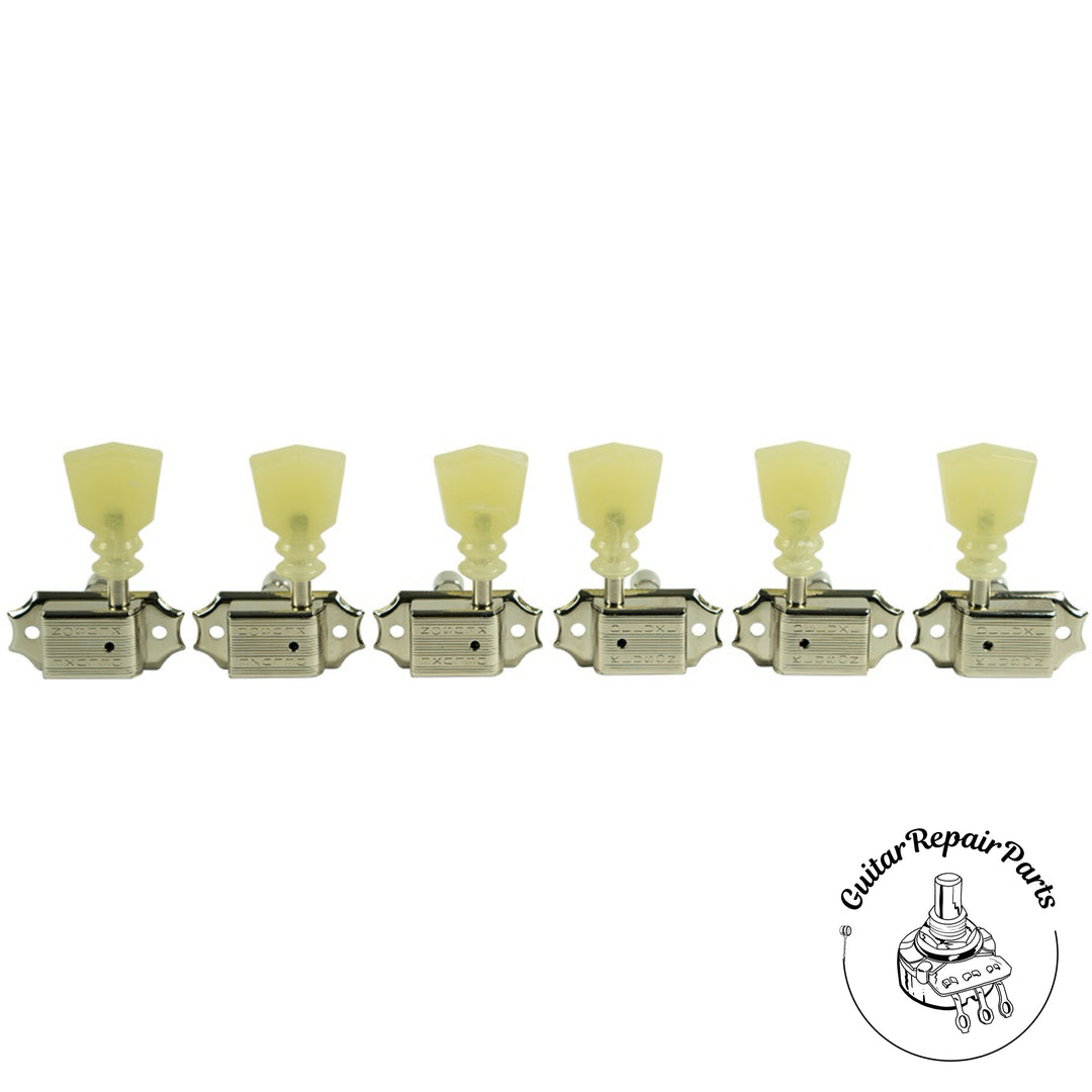 Kluson KDL-3-NPKDR Locking Deluxe Series Tuning Machines 3x3 - Nickel Keystone