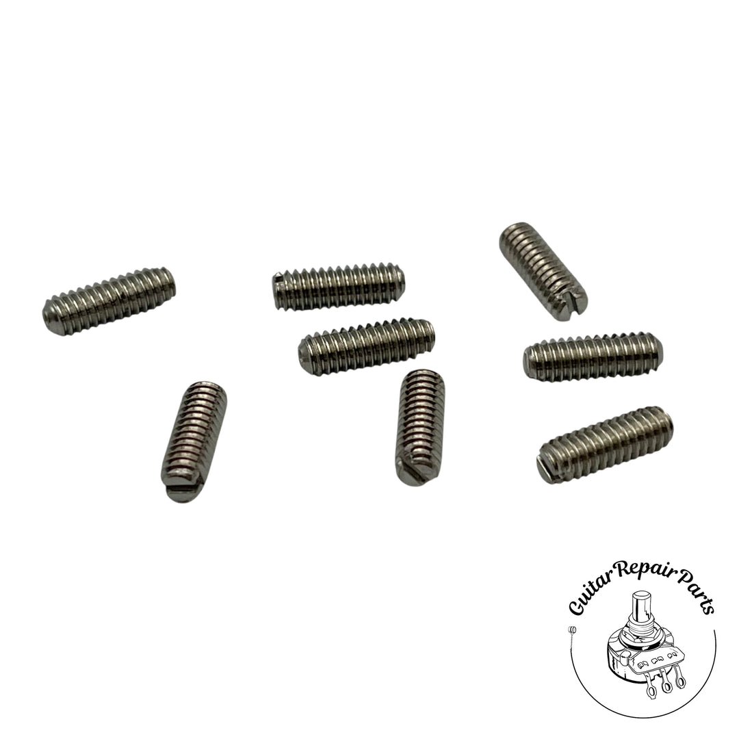 Bass / Guitar Bridge Height Adjust Screws Slotted 8-32 x 1/2" (8 pcs) Stainless