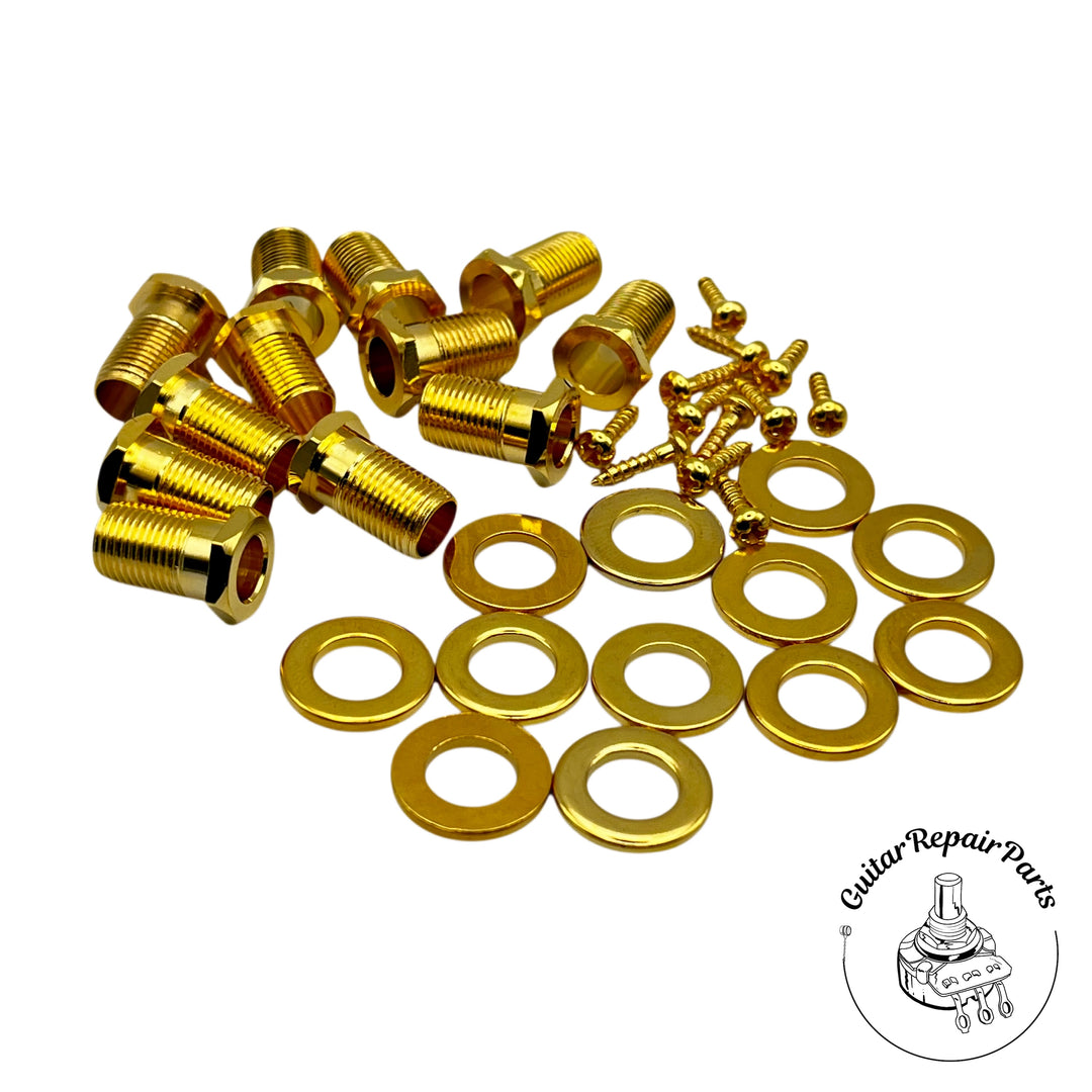 Takamine TPK0542 12-String Guitar Tuning Keys (12 pcs) - Gold w. Orange Button