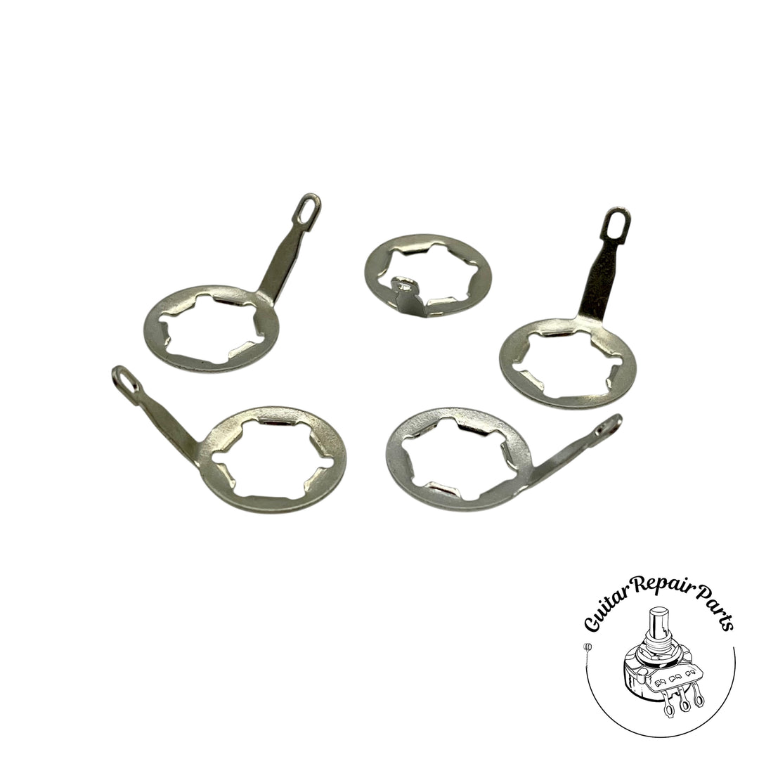 Solder Lug Star Lock Washers for Potentiometers 3/8" Thread Bushings (5 pcs)