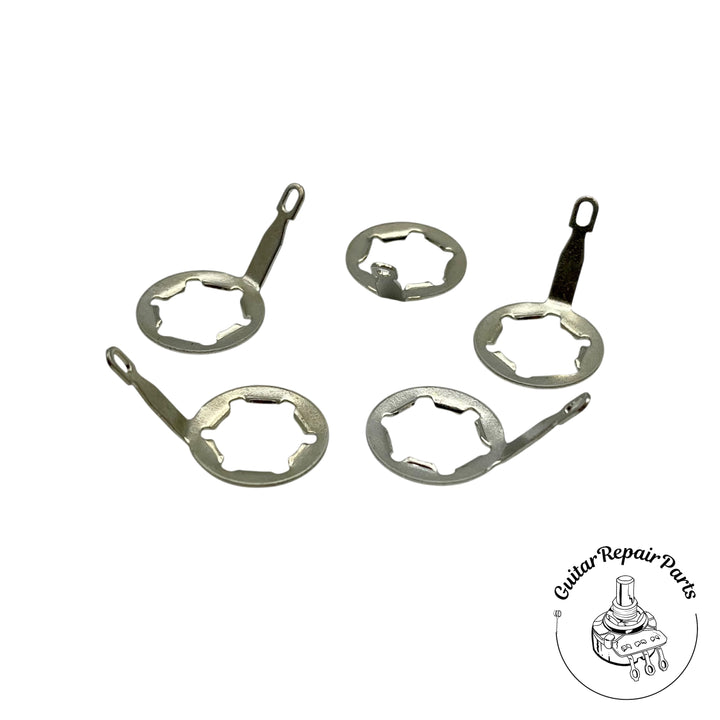 Solder Lug Star Lock Washers for Potentiometers 3/8" Thread Bushings (5 pcs)