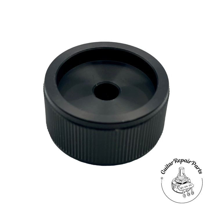 Aluminum Knob, 1.25" Diameter, Positive Grip, Notched indicator - Black