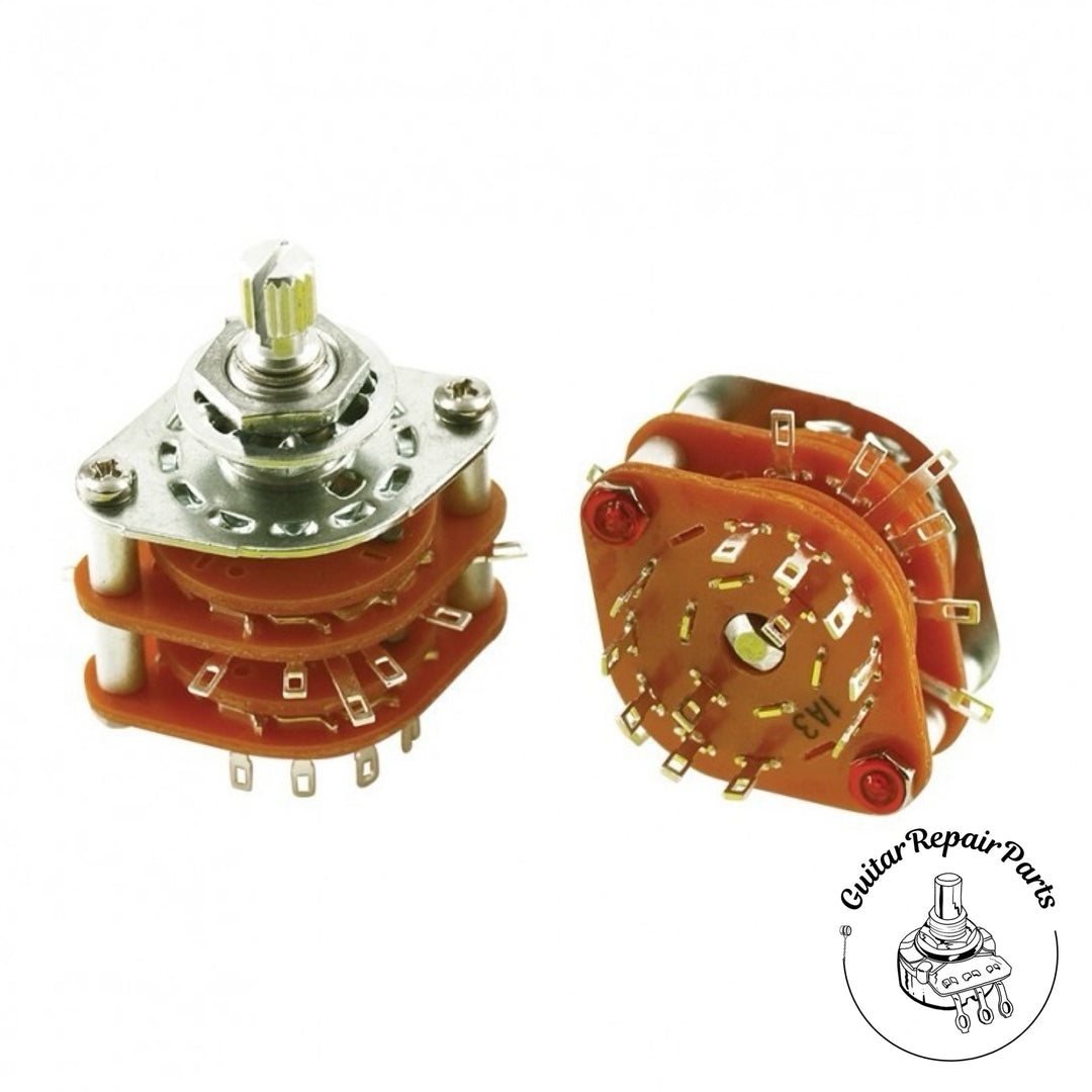 5 Position, 4 Pole, PRS Style Rotary Selector Switch (1pc)