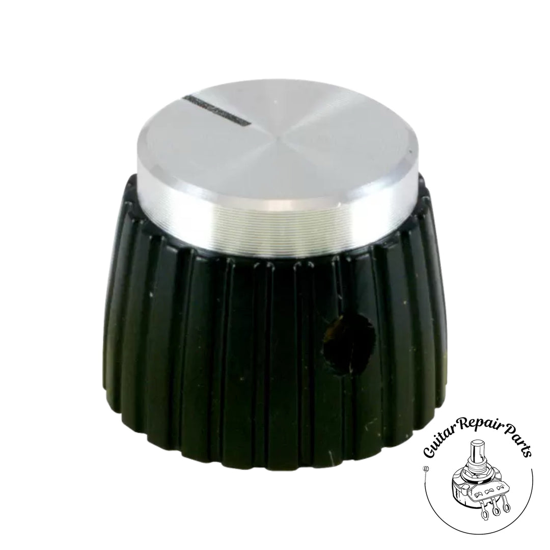 Plastic Amplifier Knob For Marshall (1 pc) - Black w. Silver Cap