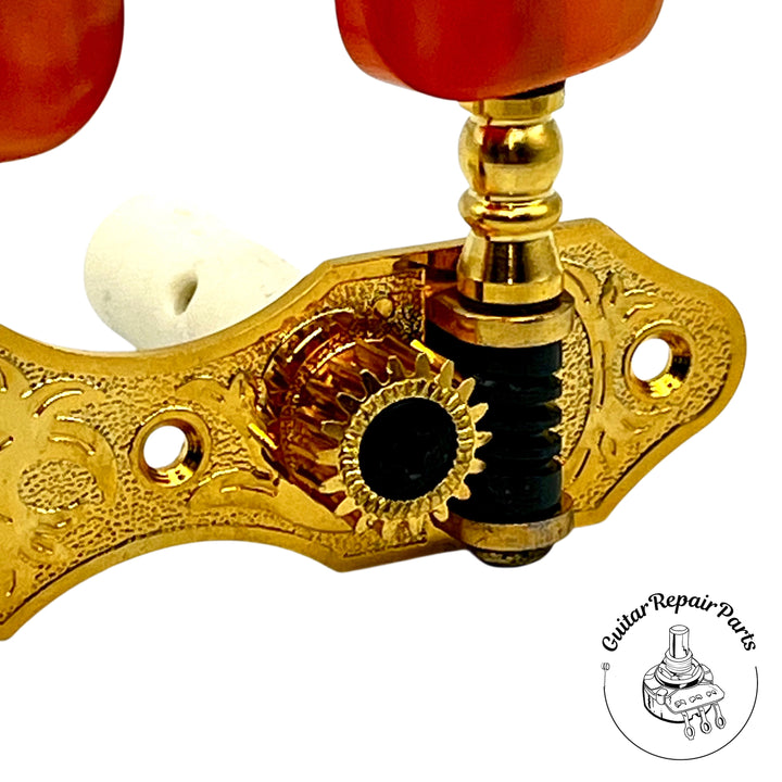 Alvarez Classical Guitar Tuning Key Set - Gold / Orange Pearloid (B-Stock)
