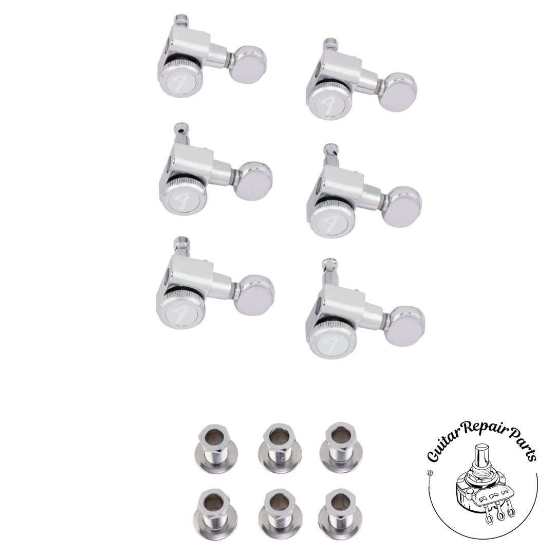 Fender Locking Staggered Tuning Machines, Vintage Button, 0990818500 - Chrome