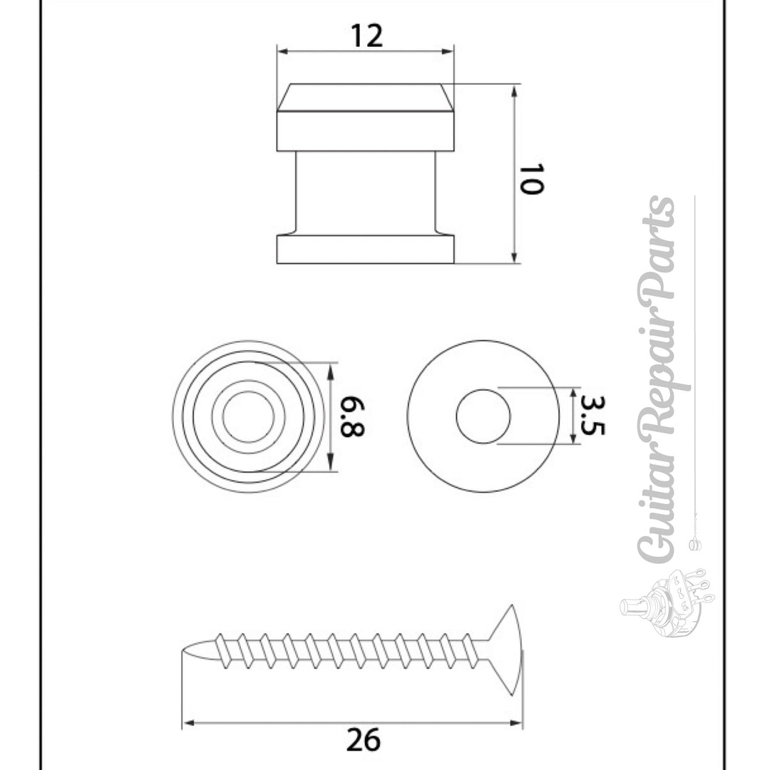 Quick Release Strap Lock Strap Buttons - Gold