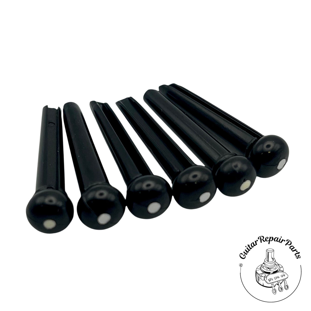 Alvarez Acoustic Guitar Bridge Pins (6 pcs) - black w. White Dot