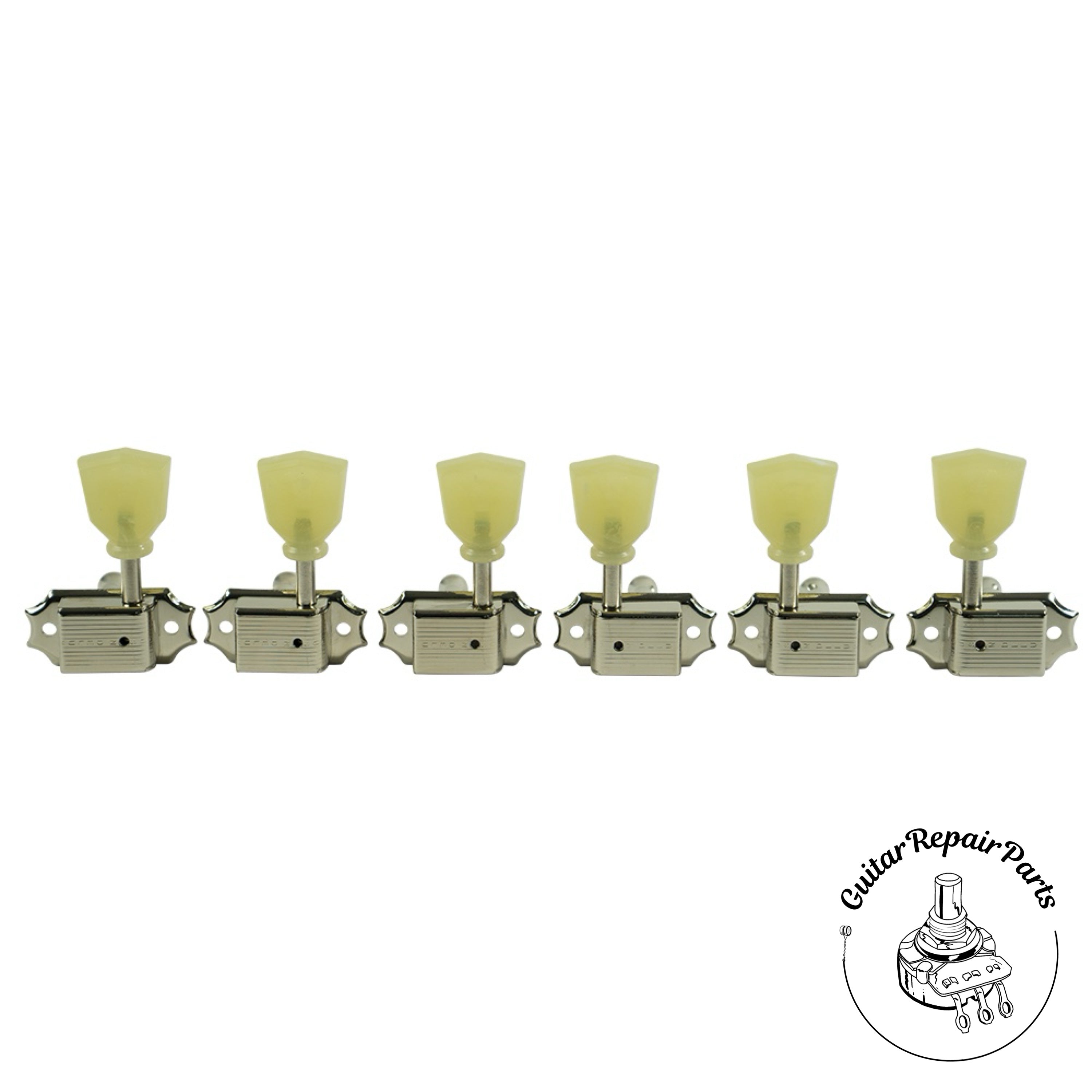 廃盤　ハンドメイドノブ　タイプJ3　クリヤーパープル　2個1セット Kluson KD-3-NPK Single Line Deluxe Tuning Machines 3x3 - Nickel