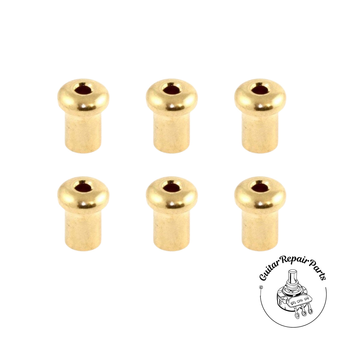 String-Thru Top-Mount Ferrules For Guitar (6 pcs) - Gold