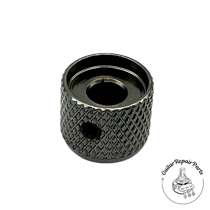 Ibanez 4KBDSSWCK Small Metal Barrel Knob, Dome w. Indicator (1 pc) - Cosmo Black