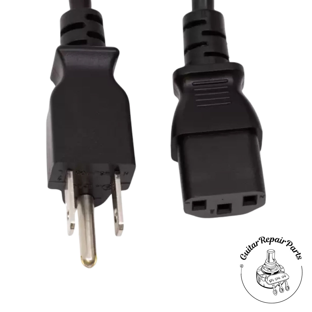 Power Cable, 18 AWG, 3 Conductor, Detachable, IEC, Black,  - 8 ft. Length