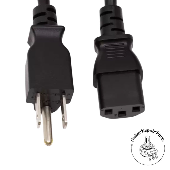 Power Cable, 18 AWG, 3 Conductor, Detachable, IEC, Black,  - 8 ft. Length