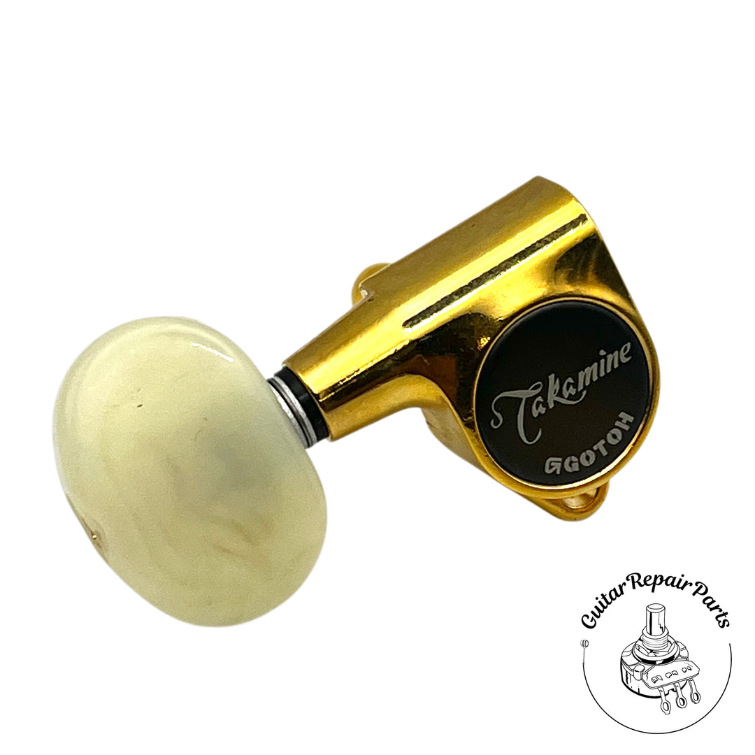 Takamine TP0518 Guitar Tuning Keys, Gotoh SG301 (6 pcs) - Gold w. Pearl Button