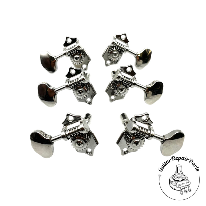 Alvarez Guitar Tuning Key Set For Slot Headstock Steel String (6 pcs) - Chrome