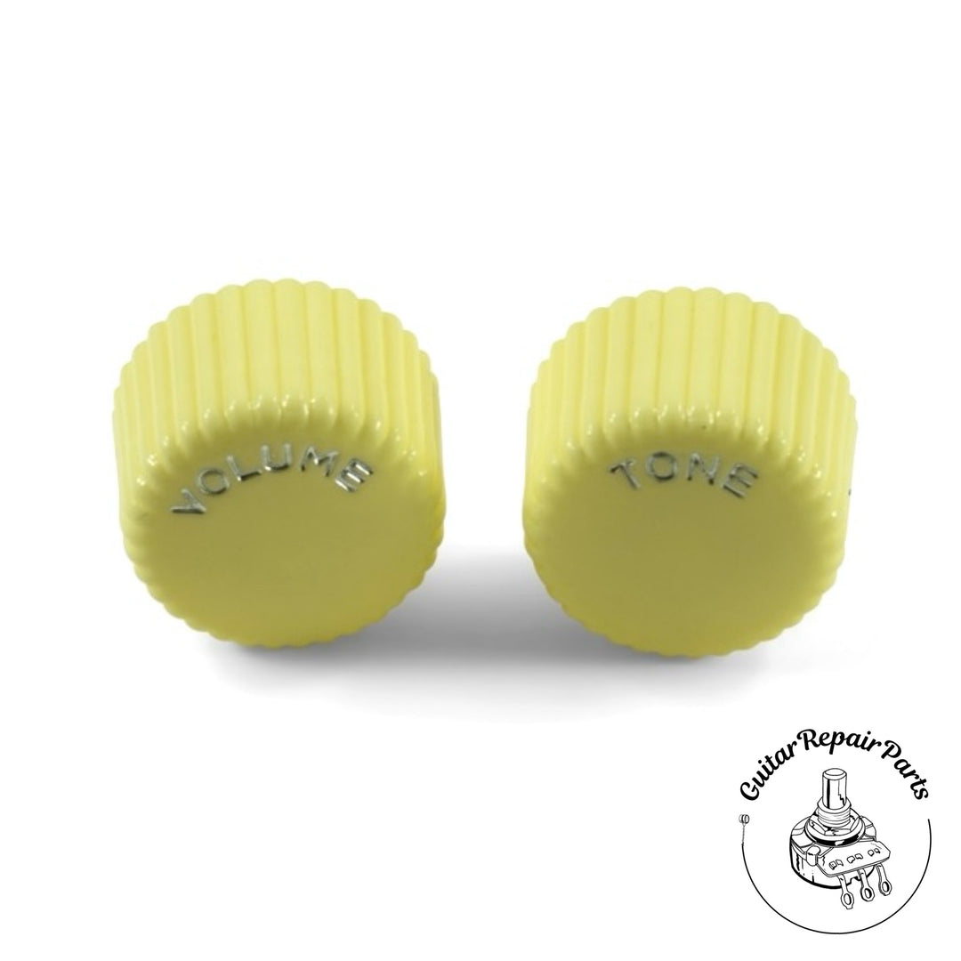 Plastic Vintage Style Cupcake Volume / Tone Knob Set (2 pc) - Cream