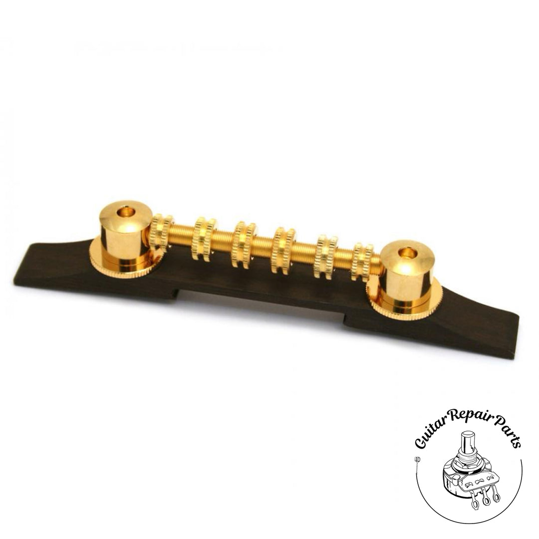 Gretsch 0060889049 Space Control Guitar Bridge w. Wood Base - Gold