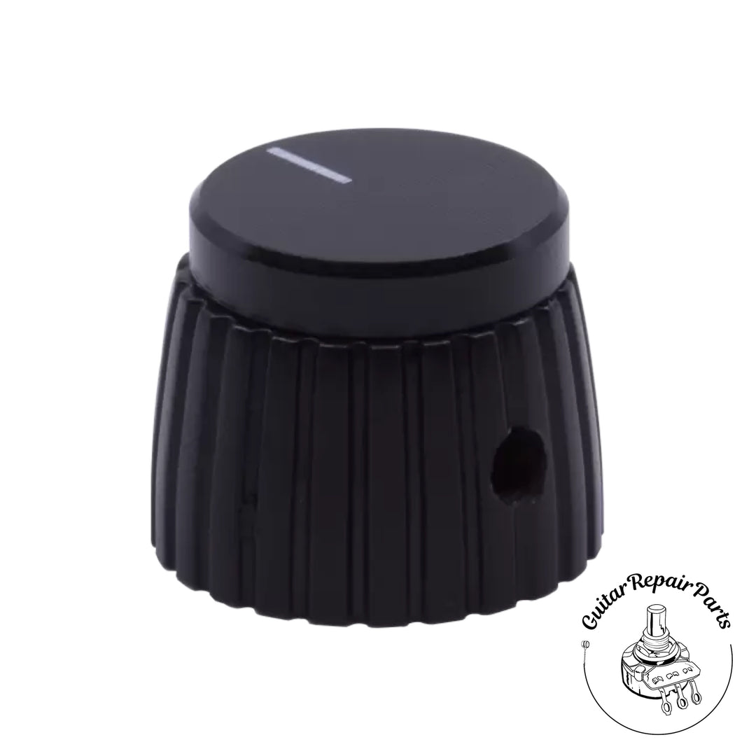 Plastic Amplifier Knob For Marshall (1 pc) - Black w. Black Cap